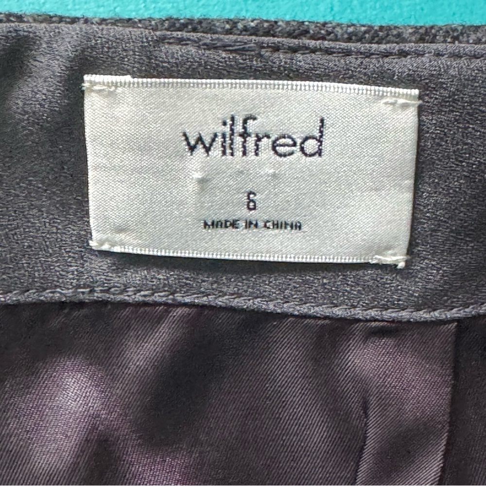 Wilfred Aritzia Womens 6 Pinstripe Skirt Charcoal Cashmere Wool Academia Preppy - Picture 2 of 7